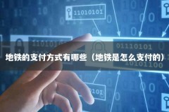 地铁的支付方式有哪些（地铁是怎么支付的）